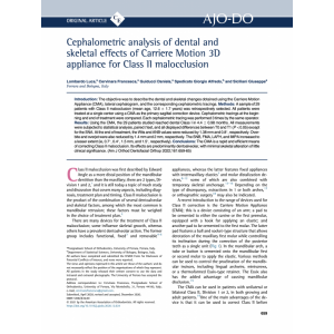 Cephalometric analysis of dental and skeletal effects of Carriere Motion 3D appliance for Class II malocclusion